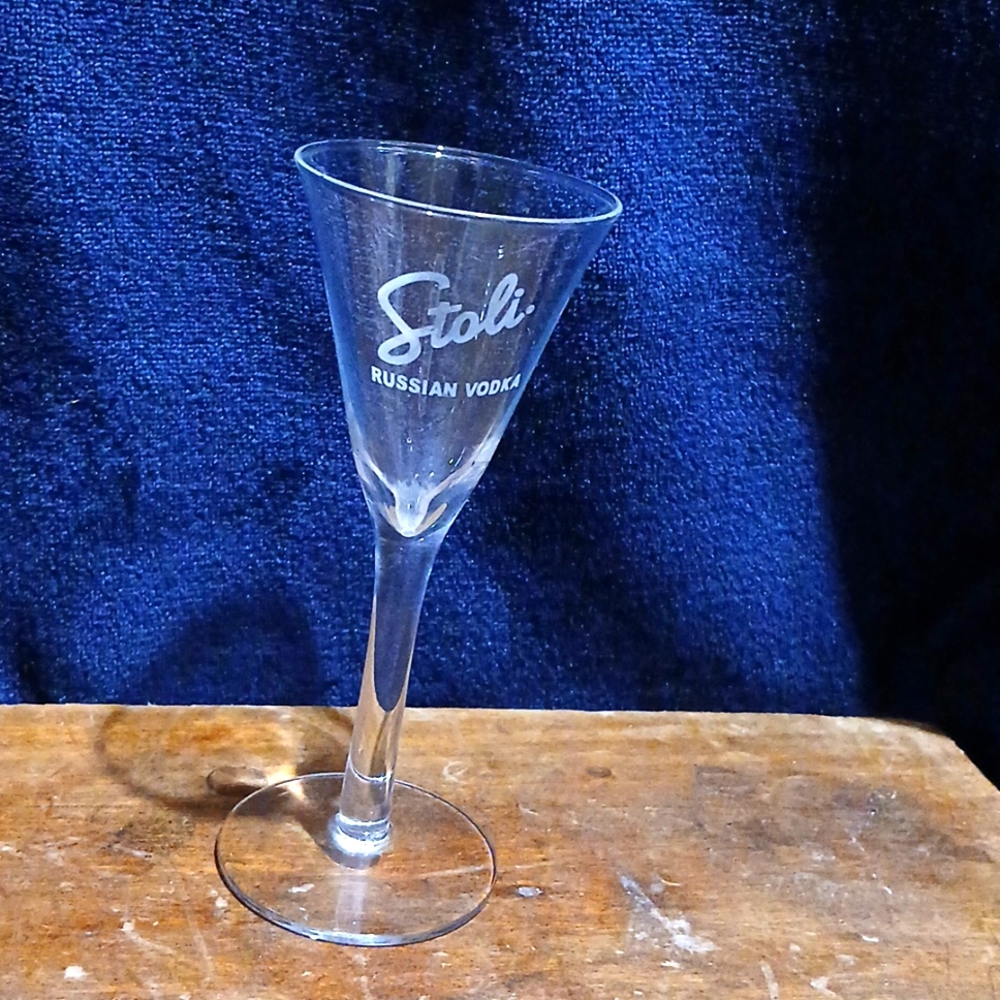 Stoli Russian vodka martini glass